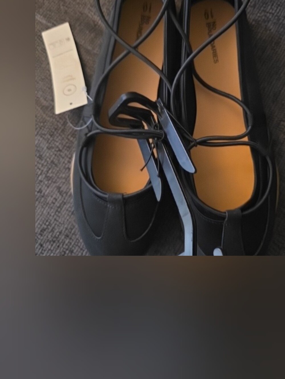 No Boundaries Black Crisscross Lace Ballet Flat - Picture 6 of 7